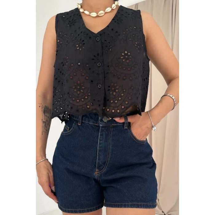 iyah ıfır Kol Brode Bluz