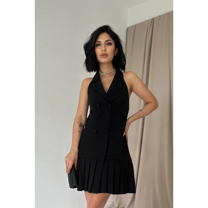 iyah ırtı Açık Ceket Yakalı Elbise