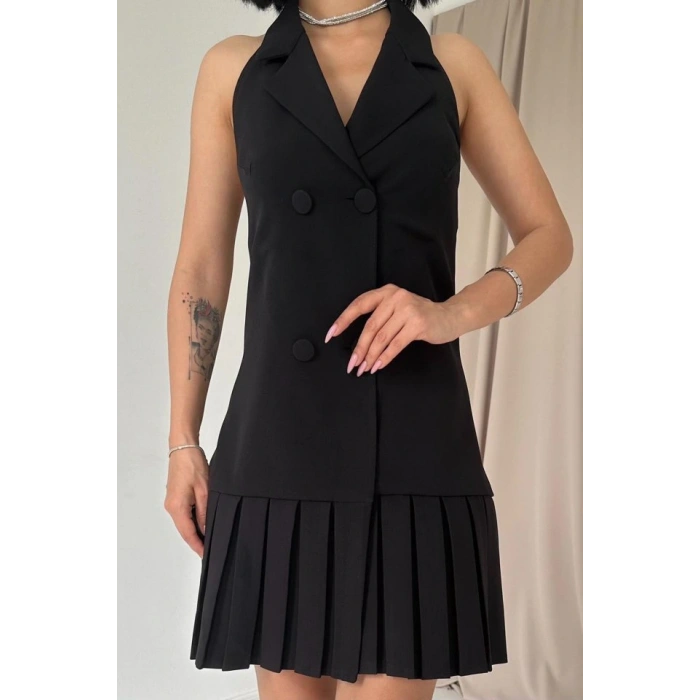 iyah ırtı Açık Ceket Yakalı Elbise