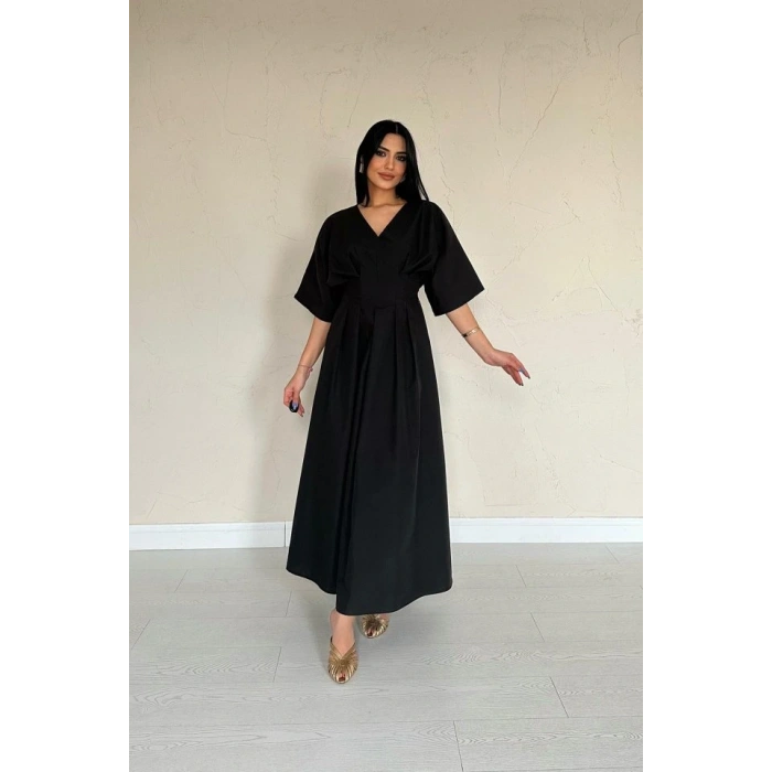 iyah Pileli Uzun Elbise