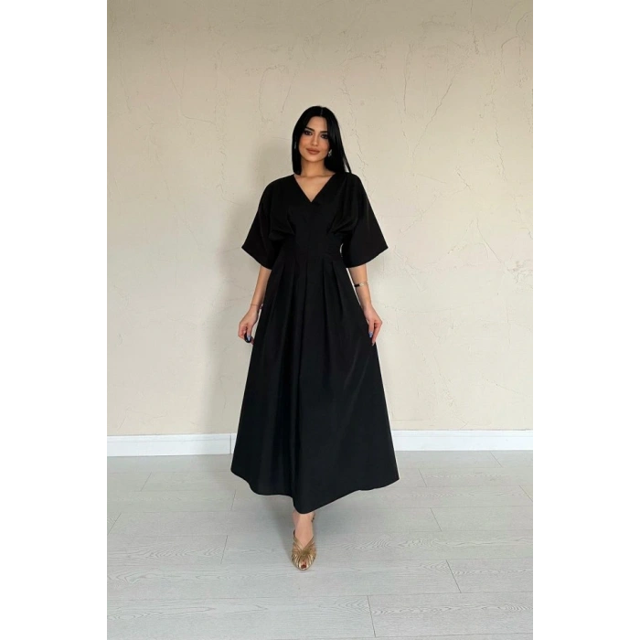 iyah Pileli Uzun Elbise