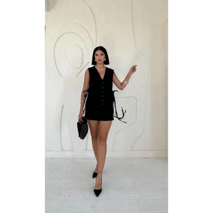 iyah Yanları Bağcıklı Yelek