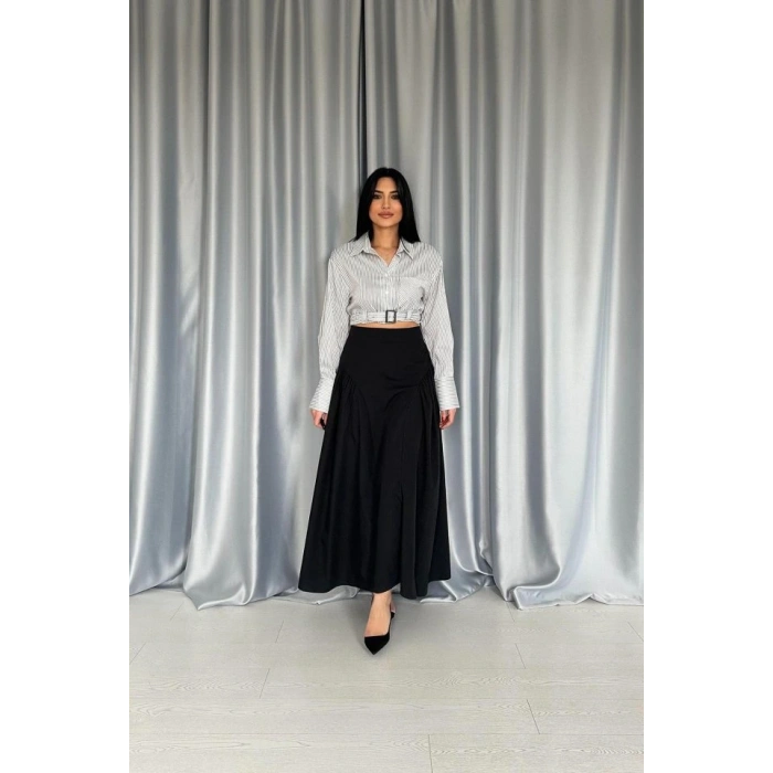 iyah Yanları Büzgülü Uzun Etek