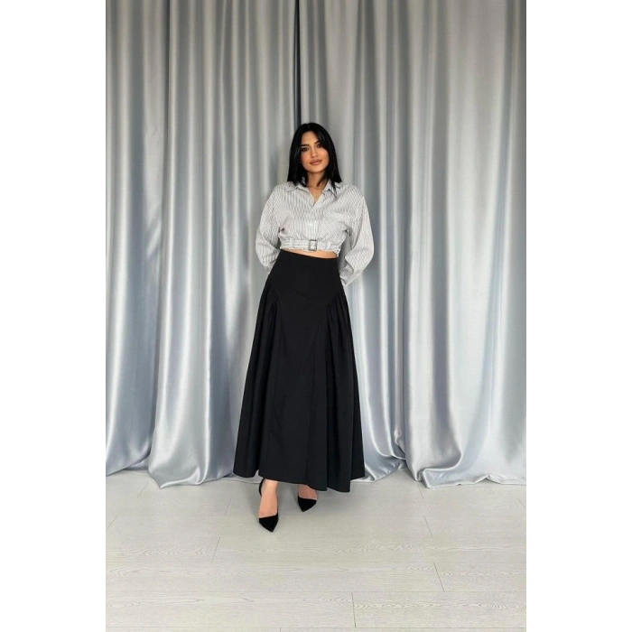 iyah Yanları Büzgülü Uzun Etek