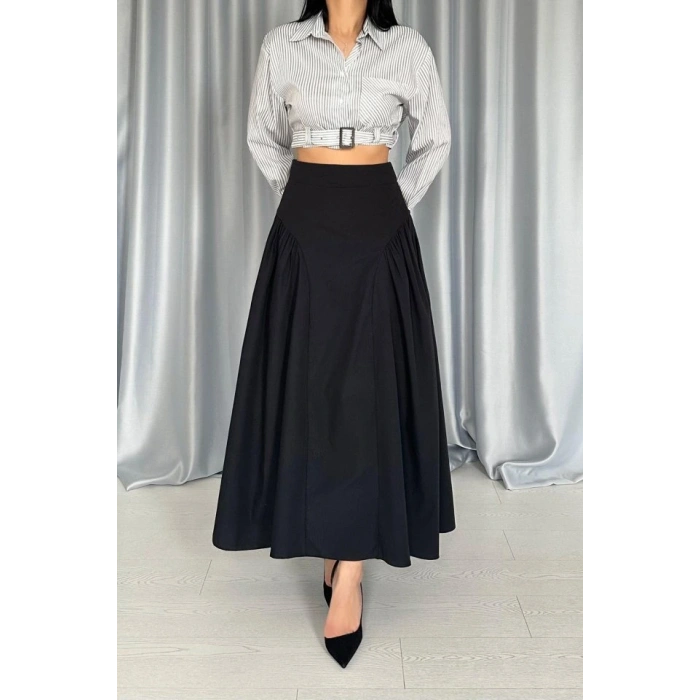 iyah Yanları Büzgülü Uzun Etek