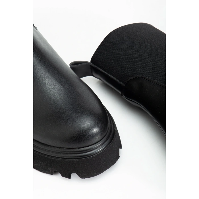 K-815 Siyah Lastikli Yüksek Tabanlı Günlük Kadın Bot