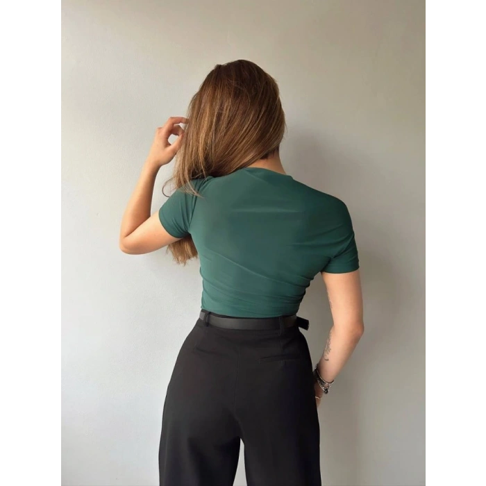 Kadın andy Kumaş Düşük Omuz Bluz