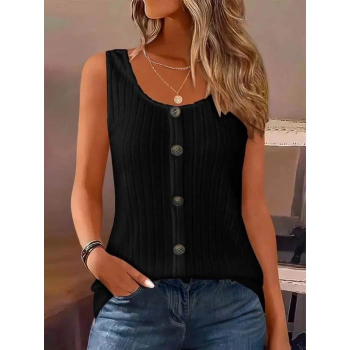 Kadın Askılı Yuvarlak Yaka önden Düğmeli Kalın Fitilli Kaşkorse Bluz