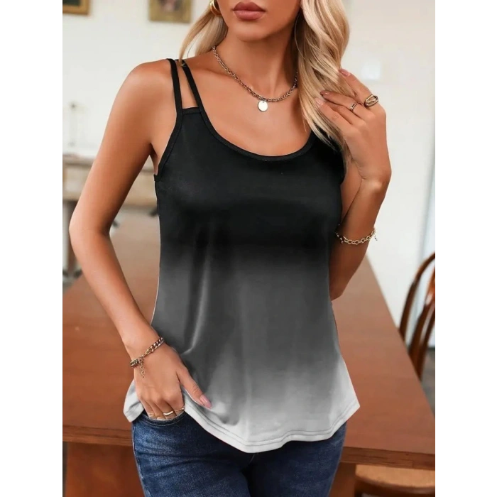 Kadın Askılı Yuvarlak Yaka Süprem Bluz