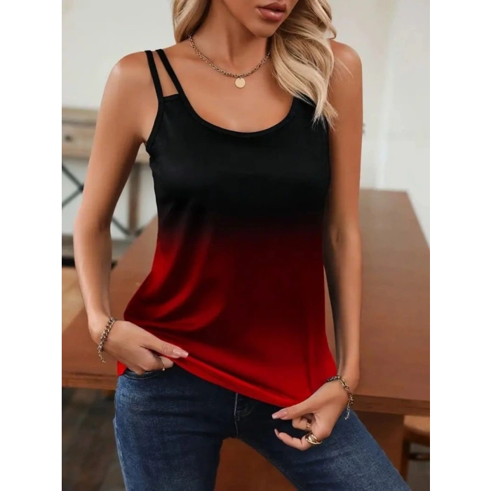 Kadın Askılı Yuvarlak Yaka Süprem Bluz