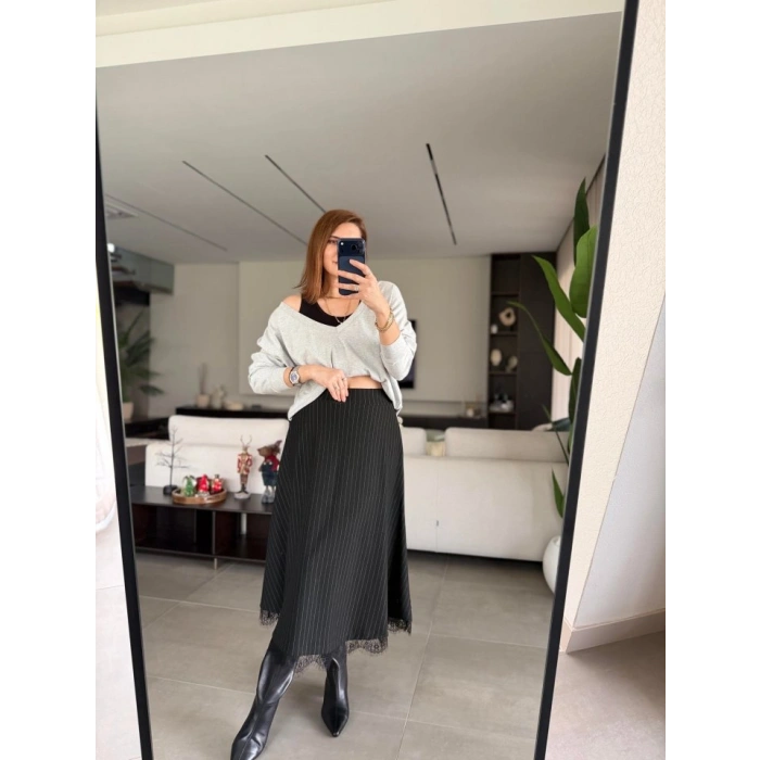 Kadın Atlet Bluz Ve Etek üçlü Takım