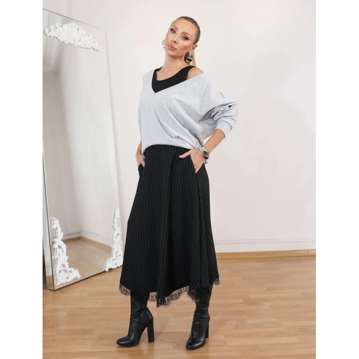 Kadın Atlet Bluz Ve Etek üçlü Takım