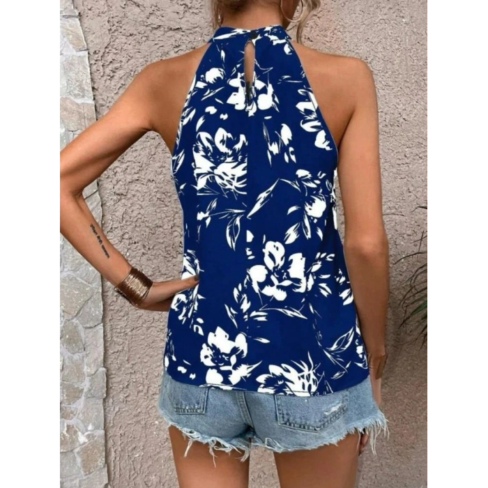 Kadın çiçek Desen Mikro Kumaş Bluz