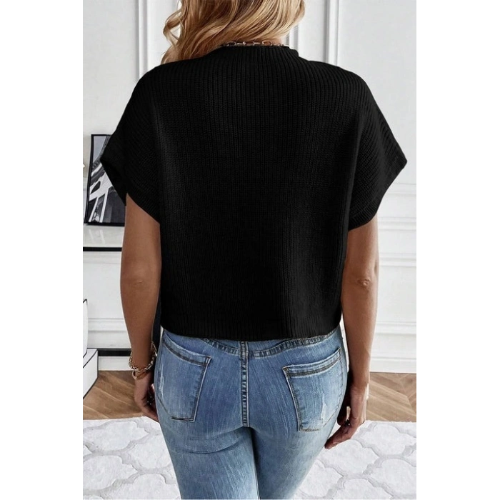 Kadın çiçek Detaylı Triko Bluz