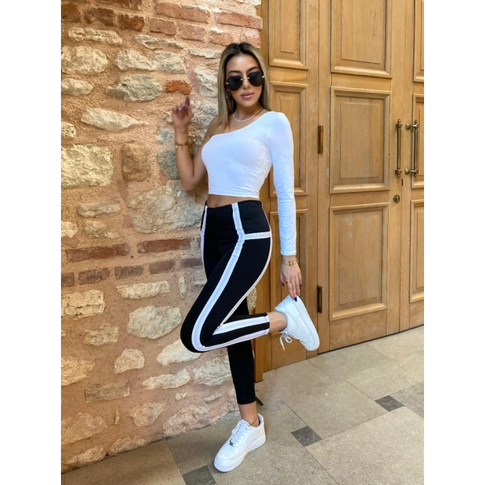 Kadın çizgili Egzersiz Dalgıç Tayt