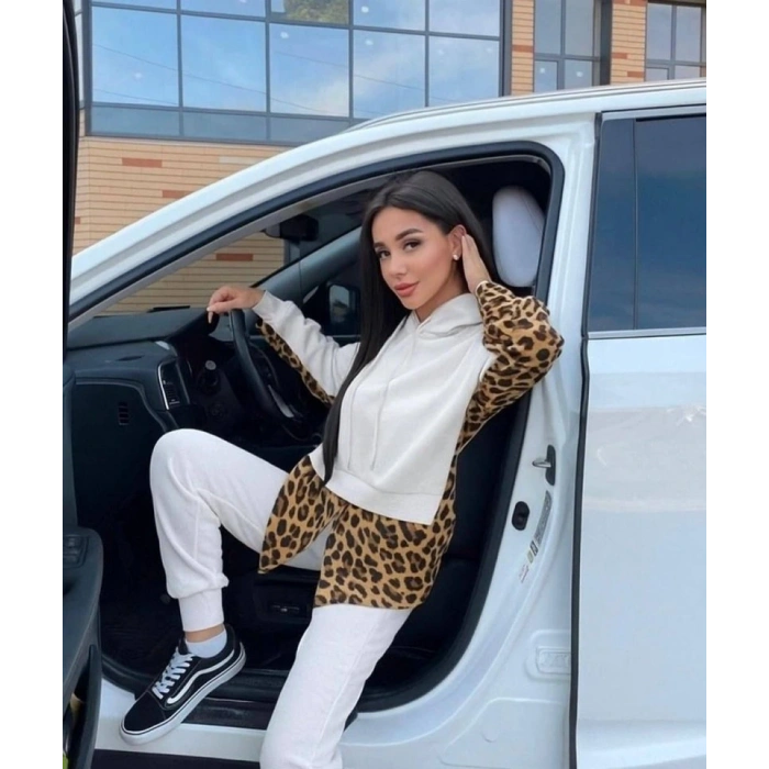 Kadın eopar Ve Gömlek Detay weat Ve Pantolon Kili Takım