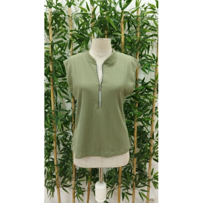 Kadın Hakim Yaka Fermuarlı Bürümcük Bluz