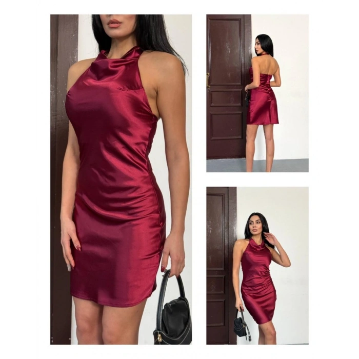 Kadın Halter Yaka ırt Dekolteli ini aten Elbise