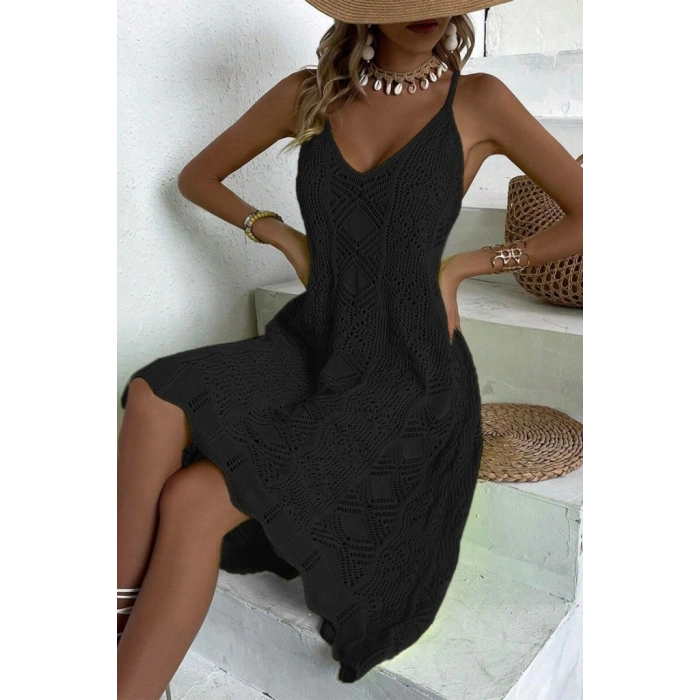 Kadın Ince Askılı Triko Elbise