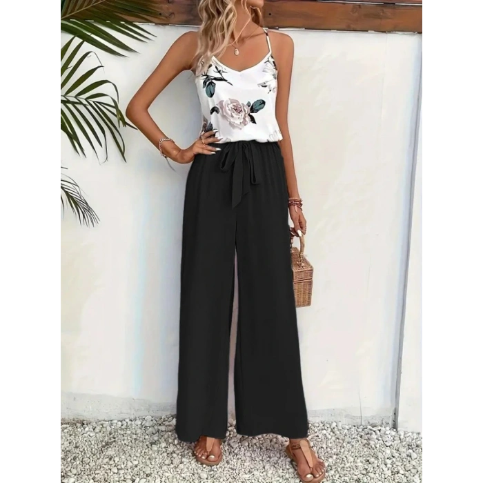 Kadın Ip Askılı V Yakalı Süprem Bluz Ve Aerobin Pantolon Ikili Takım