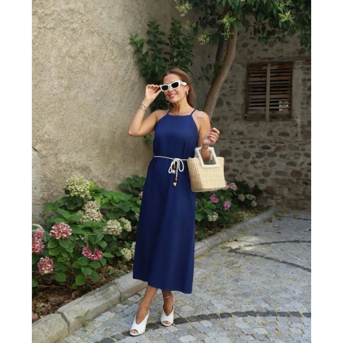 Kadın Kadın Omuz Askılı Kuşak Dahil Elbise