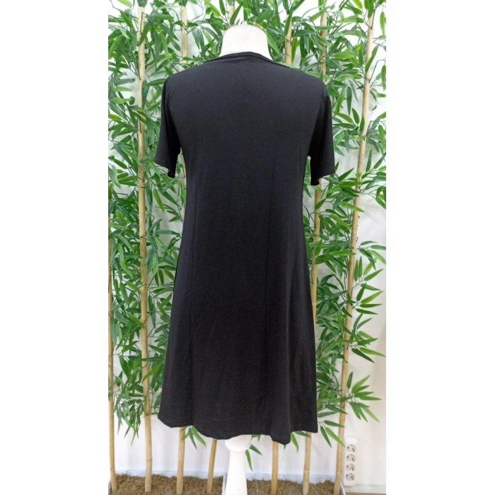 Kadın Kısa Kollu V Yaka önü Düğmeli Viskon Elbise