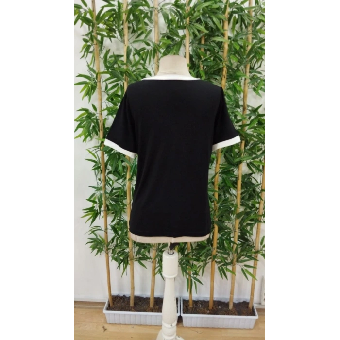 Kadın Kısa Kollu V Yakalı Viskon Bluz