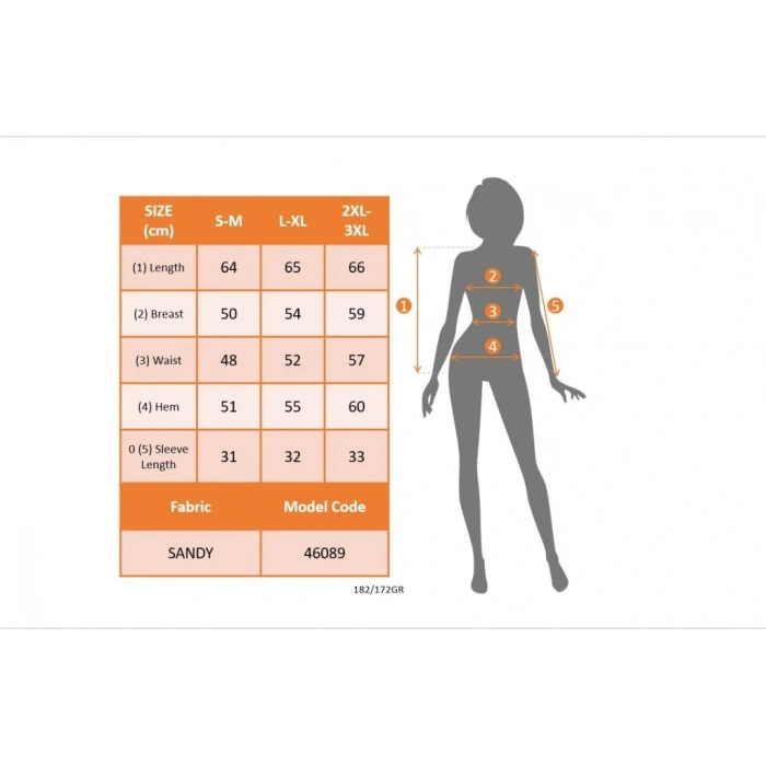 Kadın Kısa Kollu Yakalı Uzun Sandy Bluz