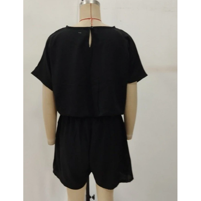 Kadın Kısa Kollu Yuvarlak Yakalı Ithal Keten Bluz Ve Short Ikili Takım