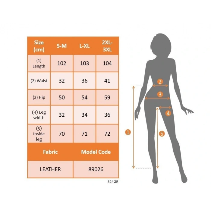 Kadın önden Fermuarlı Cepli Geniş Kesim Lame Deri Pantolon