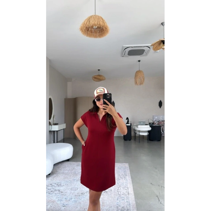Kadın Polo Yaka Mini Elbise