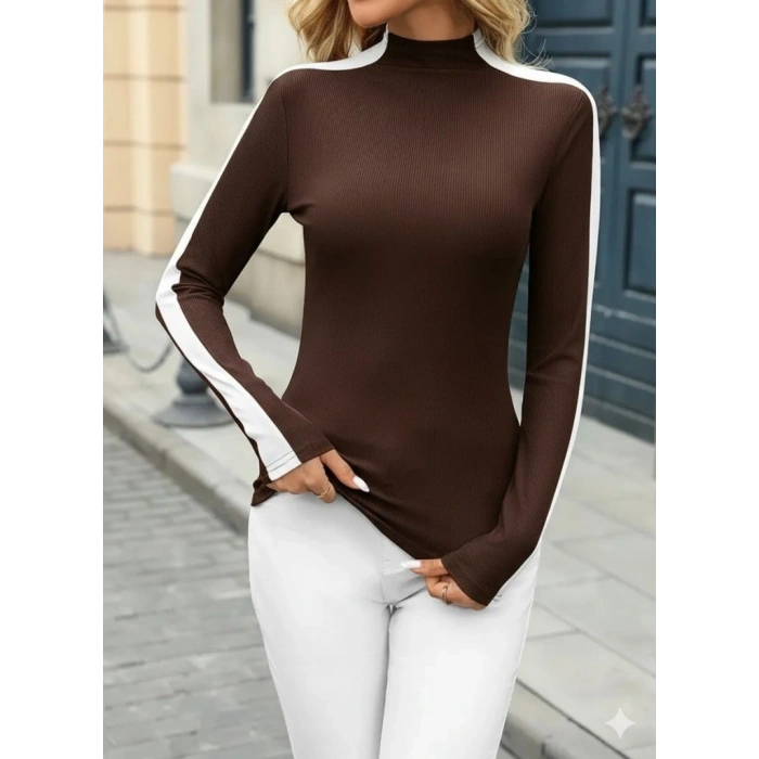 Kadın Uzun Kollu Balıkçı Yaka Kaşkorse Bluz