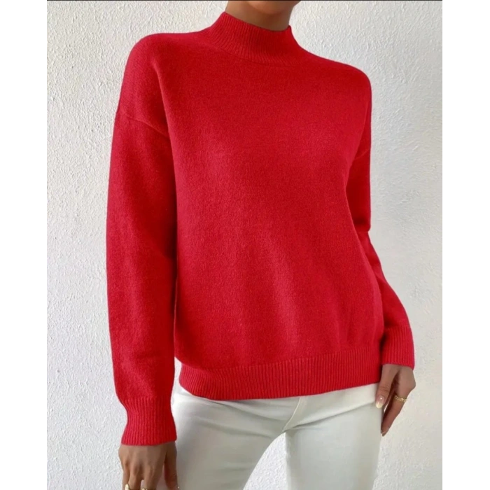 Kadın Uzun Kollu Balıkçı Yaka Triko Bluz