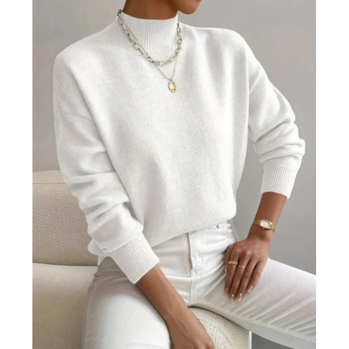 Kadın Uzun Kollu Balıkçı Yaka Triko Bluz