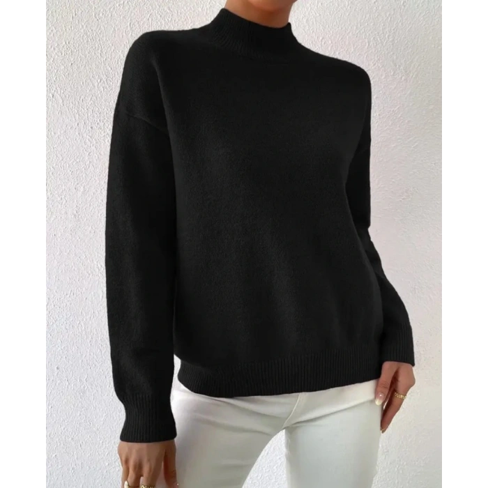 Kadın Uzun Kollu Balıkçı Yaka Triko Bluz