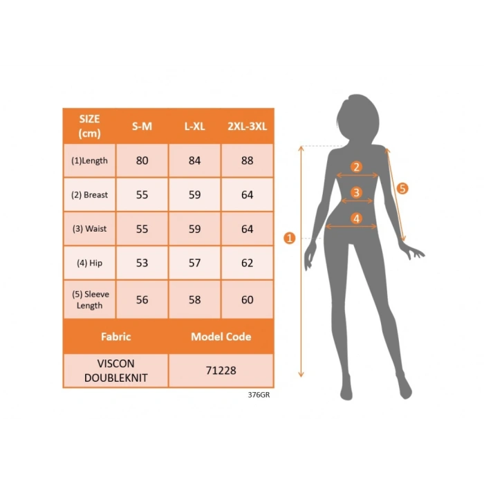 Kadın Uzun Kollu Bisiklet Yaka Kısa Viskon Iki Iplik Elbise