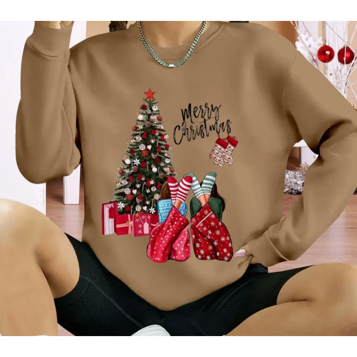 Kadın Uzun Kollu Bisiklet Yaka Viskon Iki Iplik Bluz