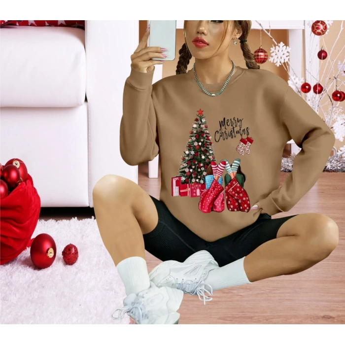 Kadın Uzun Kollu Bisiklet Yaka Viskon Iki Iplik Bluz