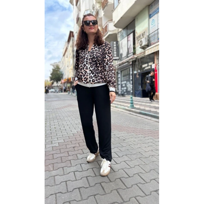 Kadın Uzun Kollu epoar Detay odal Kumaş Ikili Takım