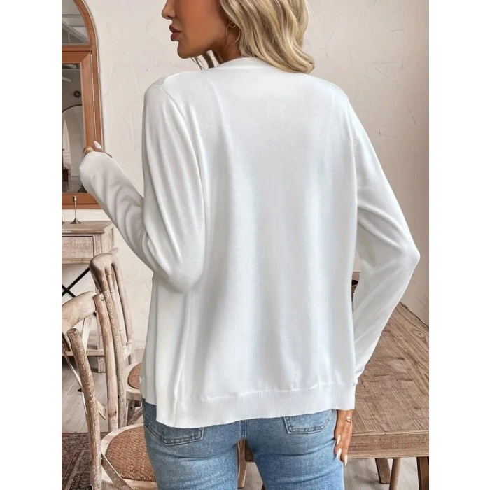 Kadın Uzun Kollu önden Düğmeli Triko Ceket