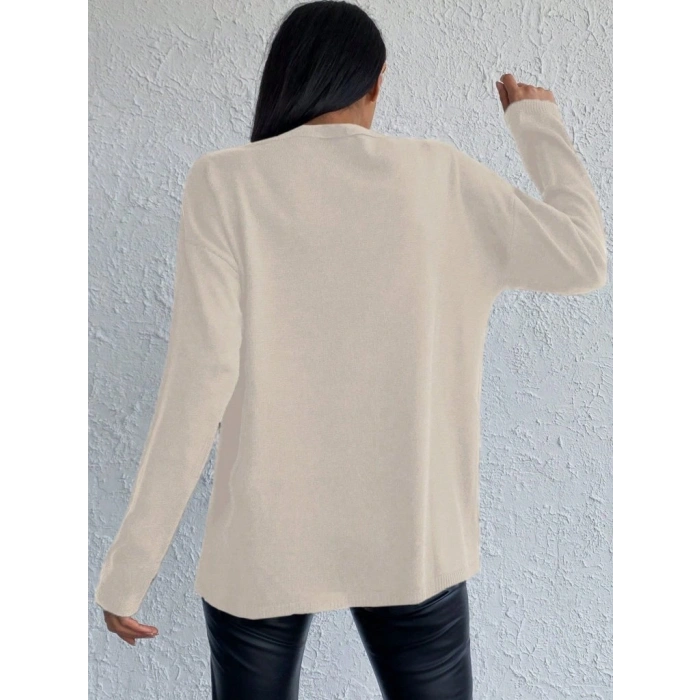 Kadın Uzun Kollu V Yaka Triko Bluz