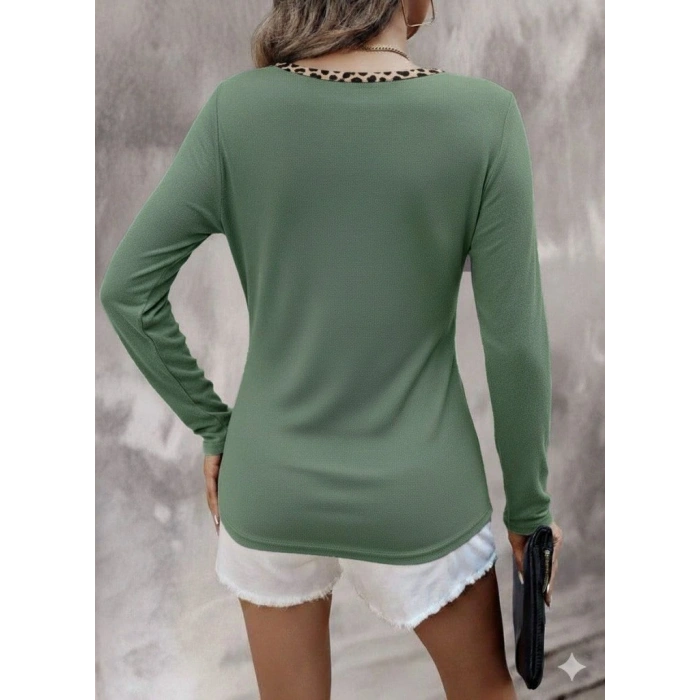 Kadın Uzun Kollu V Yakalı Kaşkorse Bluz