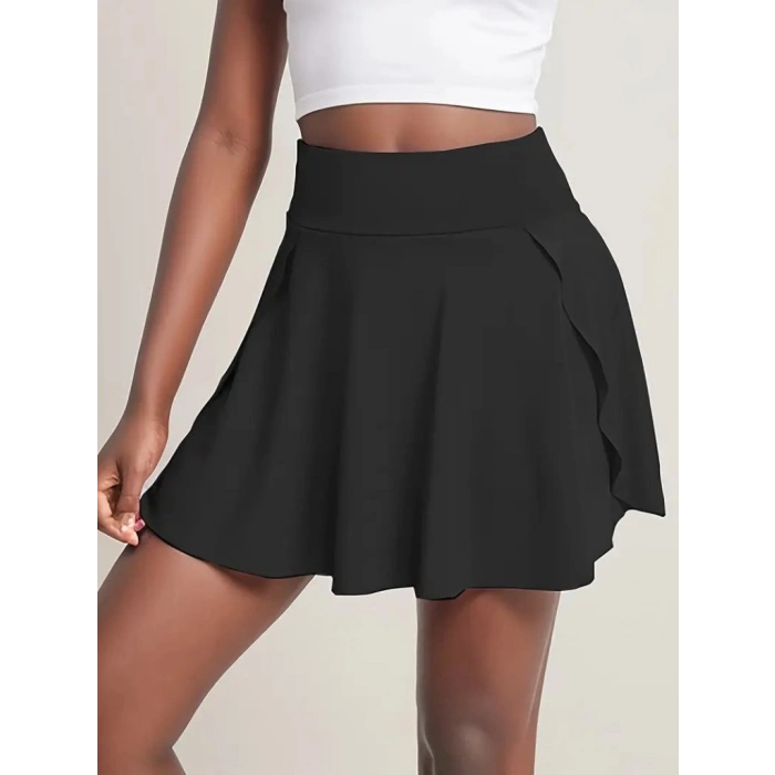 Kadın Yüksek Bel Cepli Sandy Short Etek