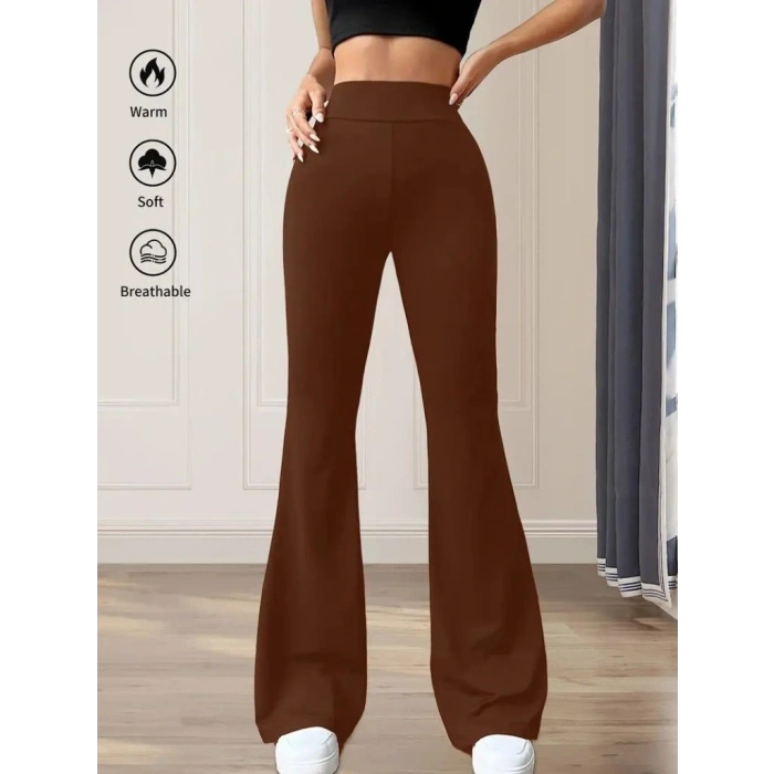 Kadın Yüksek Bel Geniş Paçalı Dalgıç Tayt