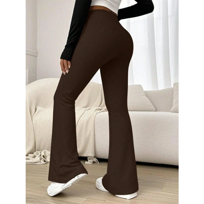 Kadın Yüksek Bel Ispanyol Paçalı Pantolon Tayt