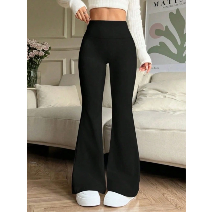 Kadın Yüksek Bel Ispanyol Paçalı Pantolon Tayt