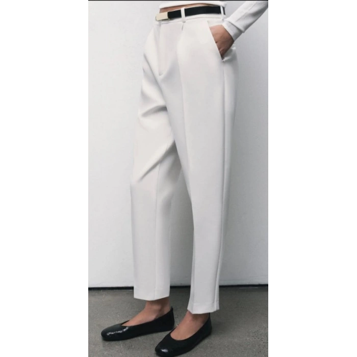 Kadın Yüksek Bel Kemer Dahil Hacuc Pantolon