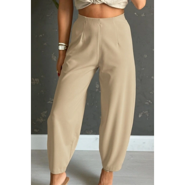 Kadın Yüksek Bel Krep Pantolon