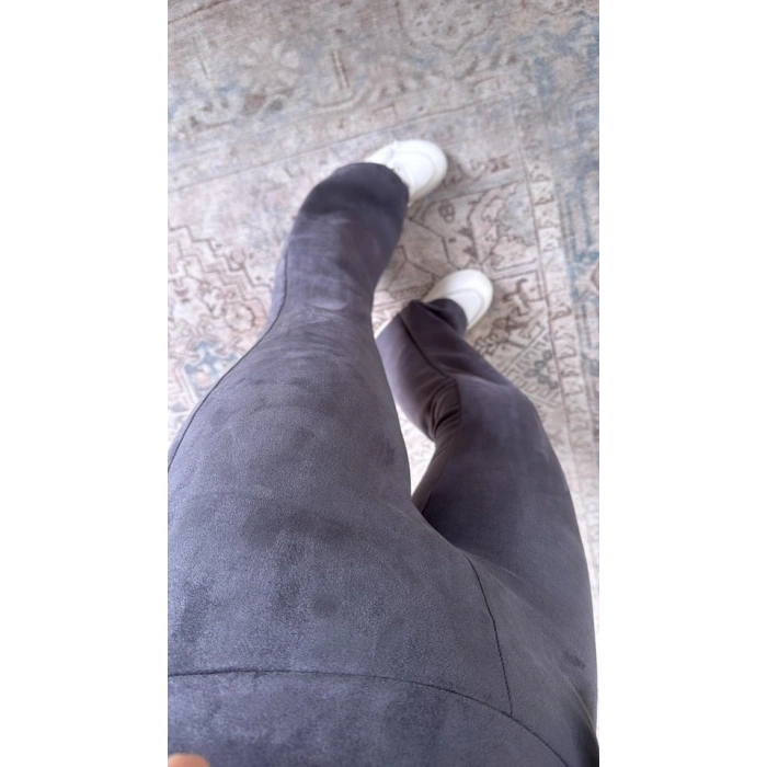 Kadın Yüksek Bel üet Kumaş Ispanyol Paça Detay Pantolon