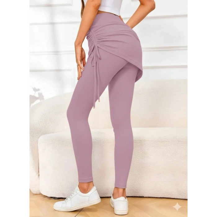 Kadın Yüksek Bel Yandan Büzgülü Alttan Uzun Kaşkorse Tayt Etek